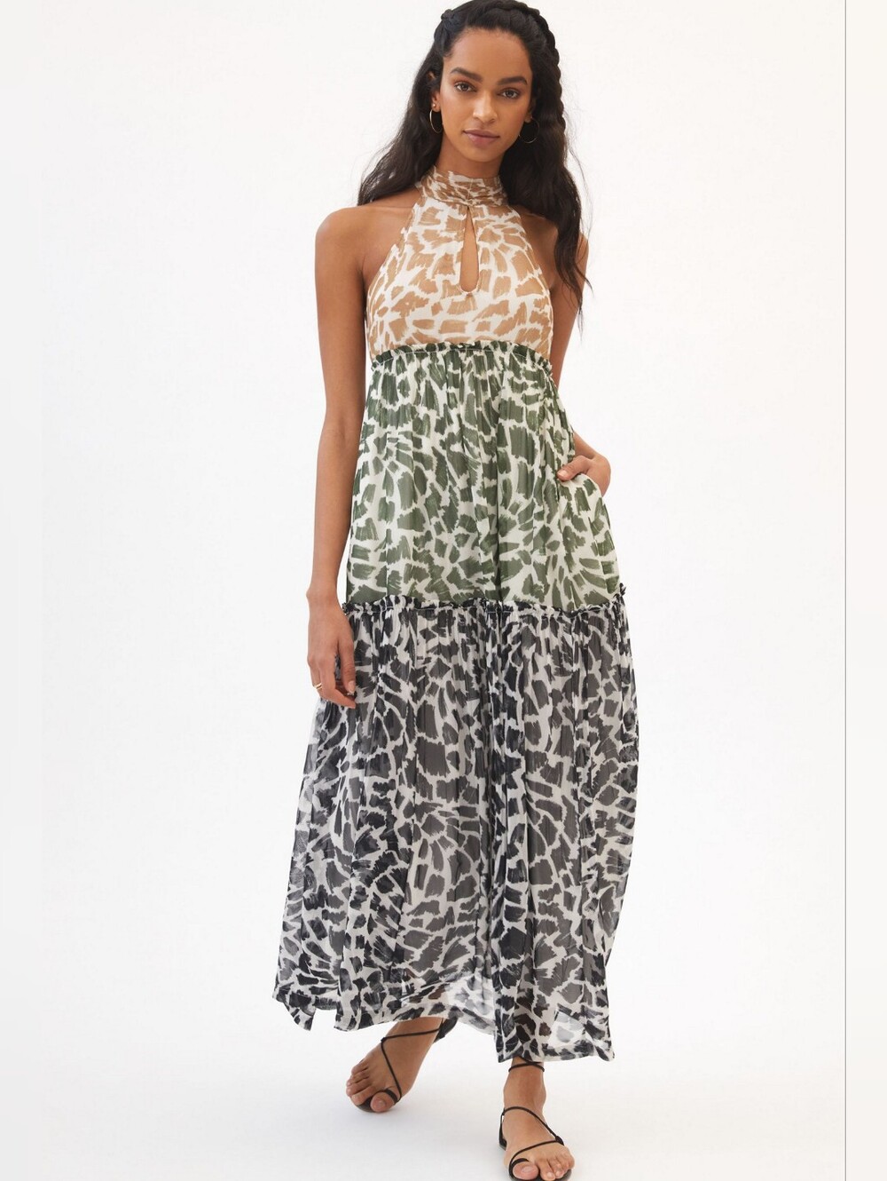 {Anthropilogie} Maeve Keyhole Halter Maxi Dress - SIZE X-SMALL
